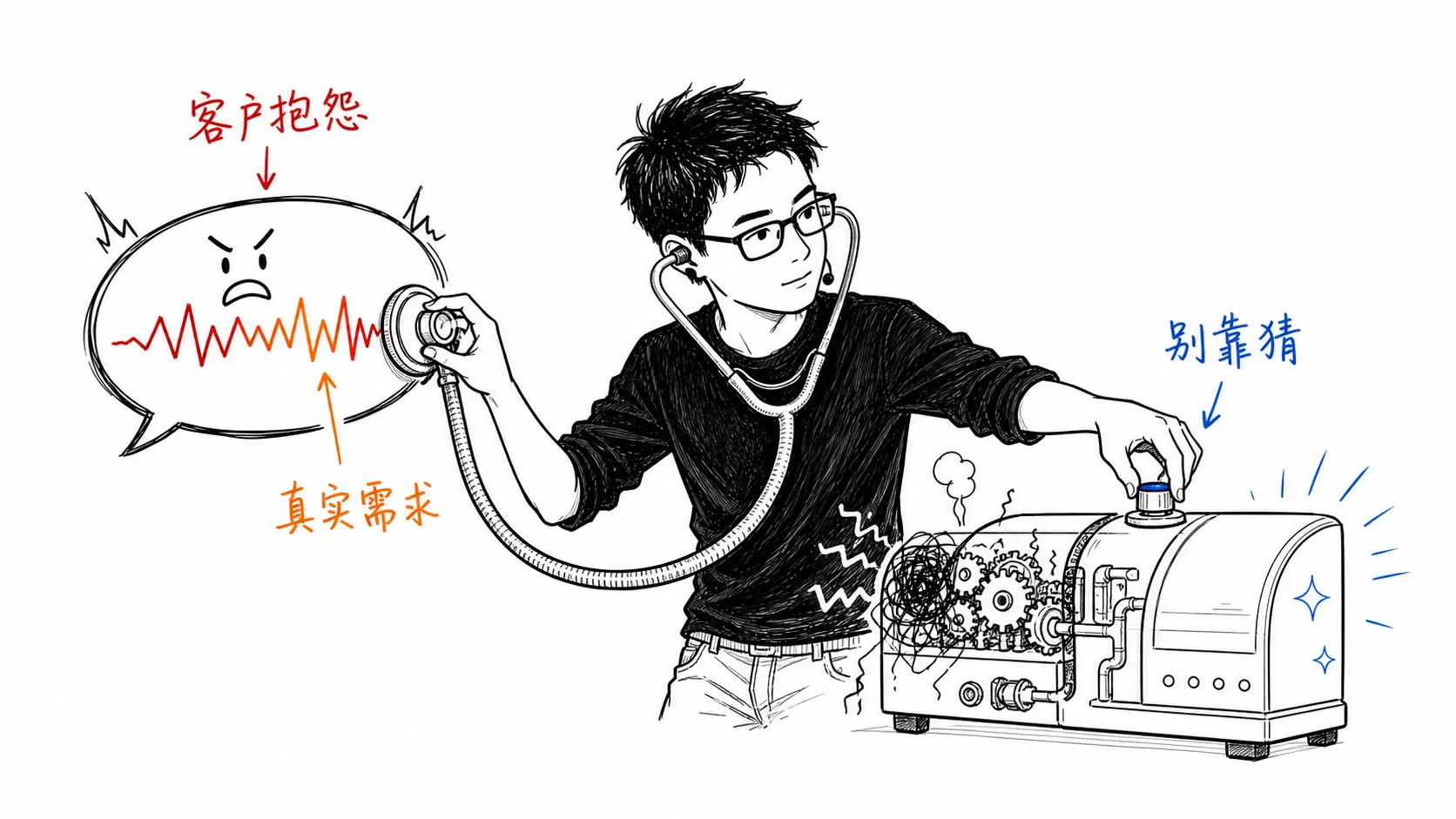 Kama 用听诊器监听客户抱怨,并现场调校产品